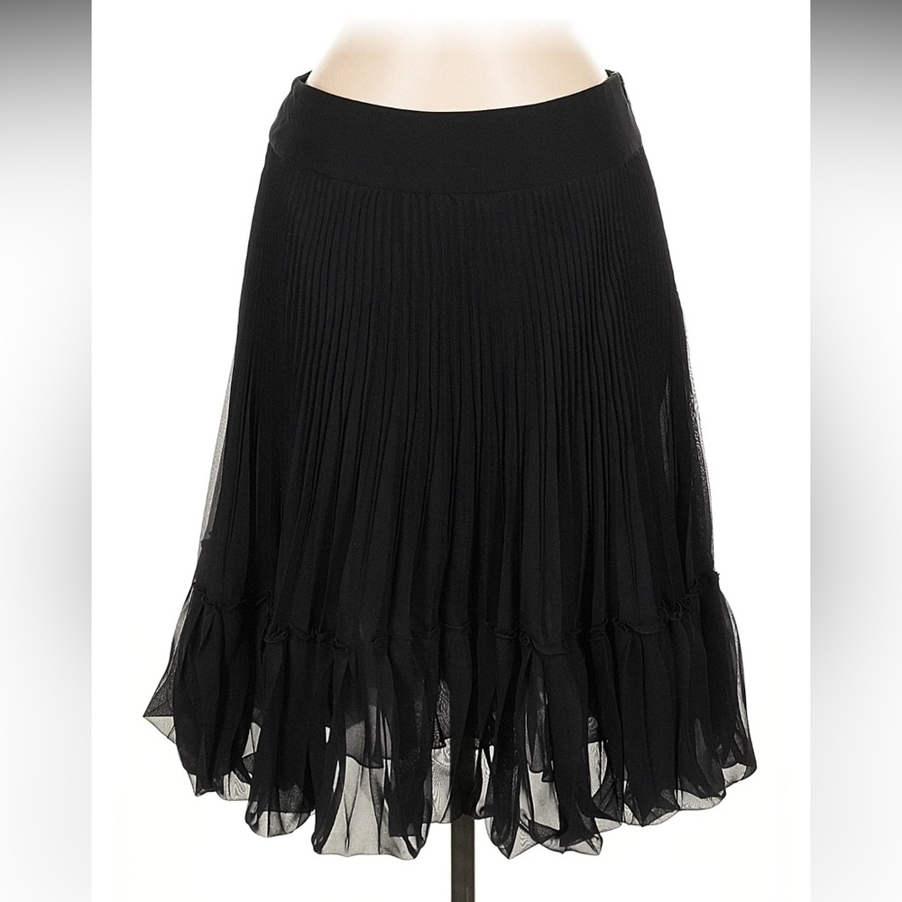 Akris Black A-Line Pleated Skirt